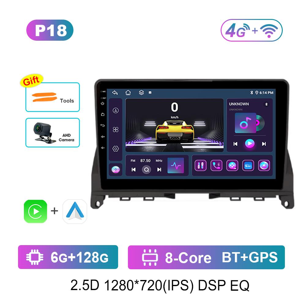Android OS Car Radio Multimedia Player 9 Inch for Mercedes Benz C Class 3 W204 S204 2006 - 2011 GPS Navi WiFi Carplay IPS Screen