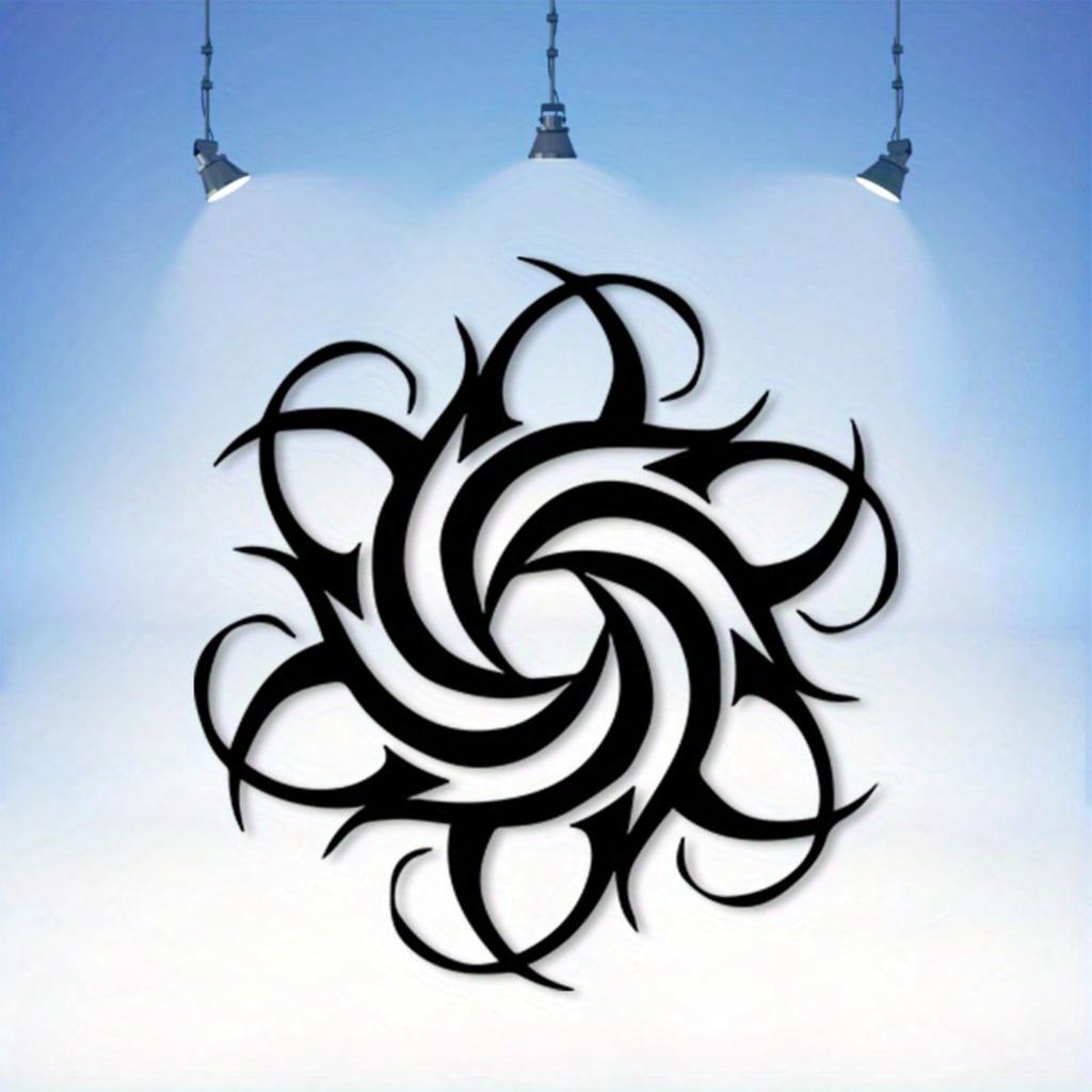 Abstract Sun Metal Wall Art Iron Sculpture with Swirl Design Powder Coated Decor for Living Room Bedroom Gift