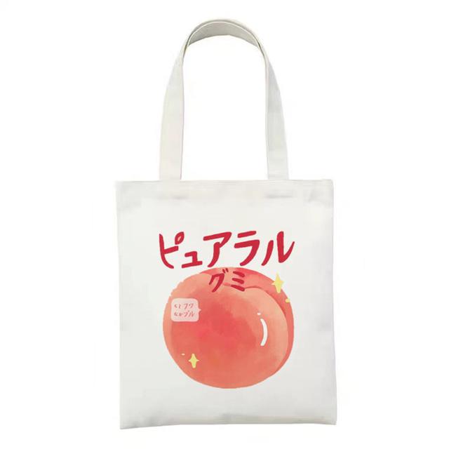 Canvas Women Shopping Bag Large Cute Bear Print Tote Bag Fashion Harajuku Female Shoulder Bags Travel Ladies Shopper Bags