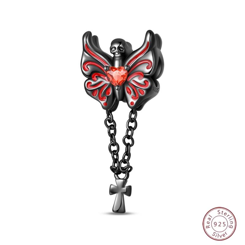 

Шарм-бусина на Хэллоуин Готический кулон Медный Тыква Кукла-ведьма Черный Скелет Мумия Конфета Совместимость с оригинальным браслетом DIY Украшения