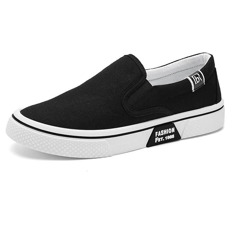 Mocasini canvas cu o pedală vară nou pentru bărbați casual de zi cu zi versatil sport respirabil talpă plată pantofi pentru bărbați