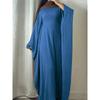 Ramadan Eid Weiche Crepe Khimar Batwing Abaya Dubai Islam Muslim Modest Afrikanische Kleider für Frauen Kaftan Kebaya Robe Femme Musulma