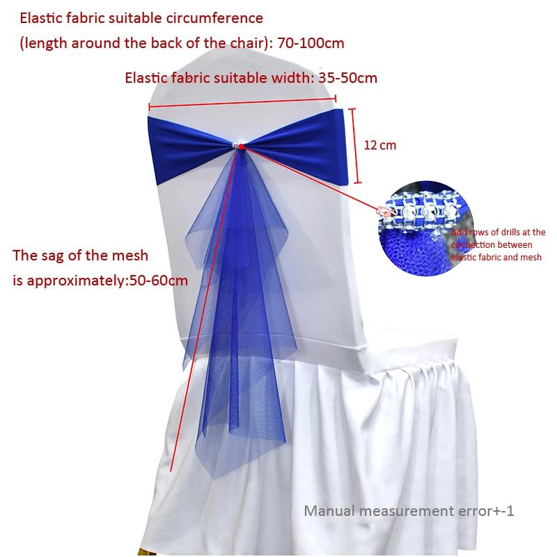 10/50 pièces Stretch Spandex Nœuds de Chaise avec Ruban Organza à Nouer Pour Banquet Fête Mariage Élastiques Écharpes de Chaise