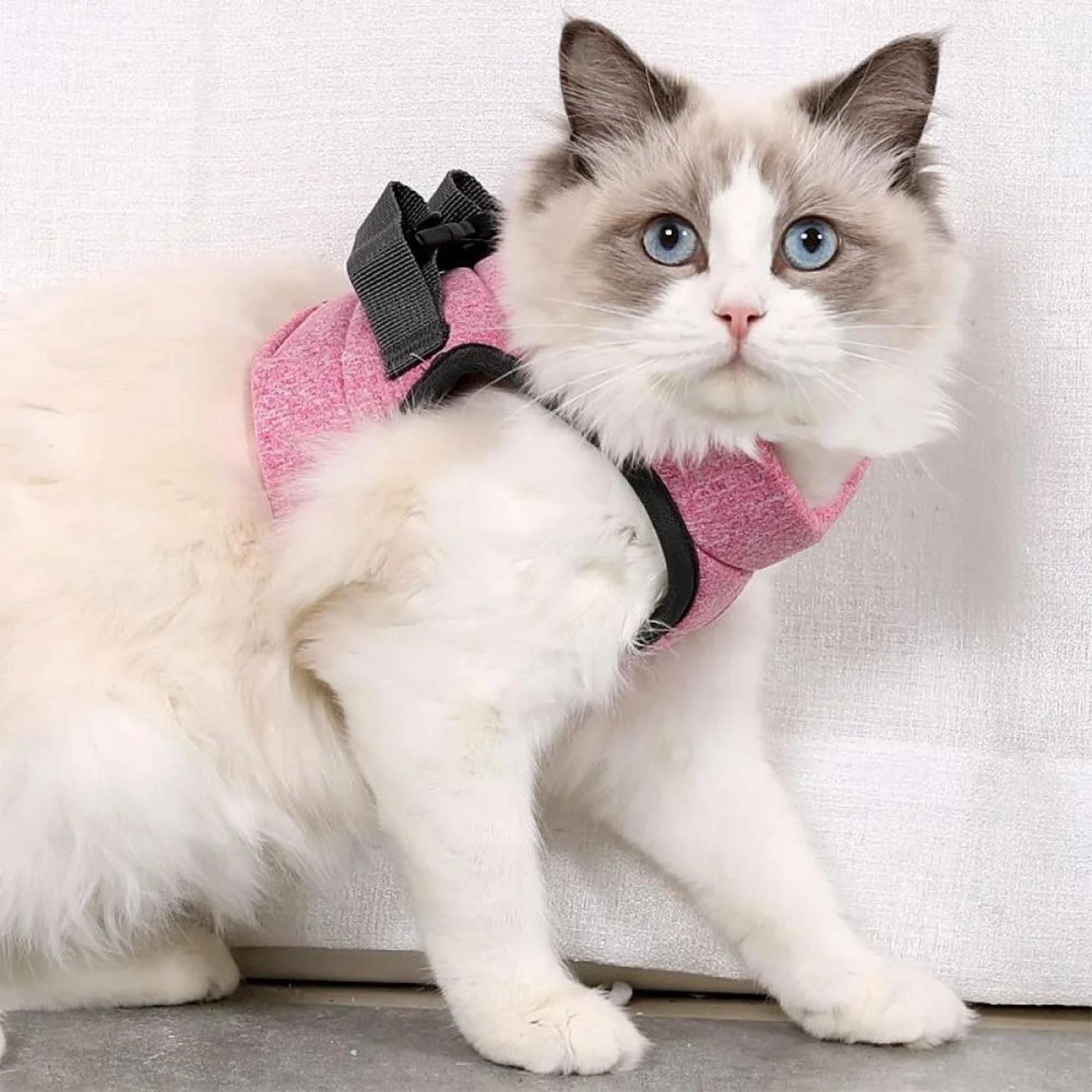 Регулируемый противопобег Маленькая кошка Пояс Котёнок Шлейка Легкая Дышащая Мягкая Жилет для питомца Жгут проводов Поводок Аксессуары для кошек S