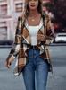 2024 Women's Plaid Print Long-sleeved Jacket - European & American Spring/Autumn Fashion