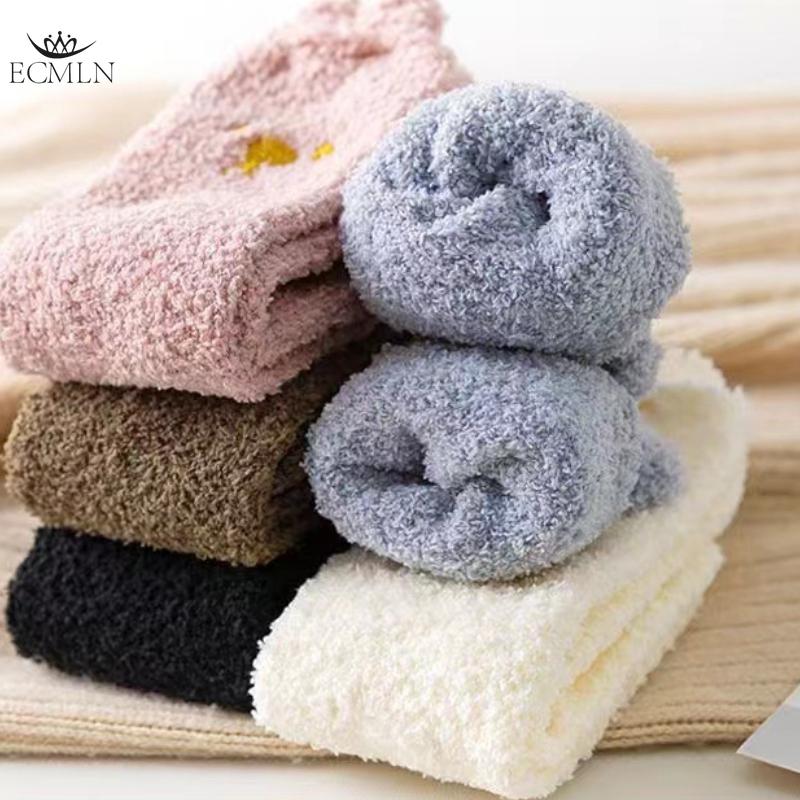 Thickened Autumn Winter Female Coral Fleece Floor Socks Warm Comfortable Plush Small Ear Cat Outdoor Home Leisure Sock
