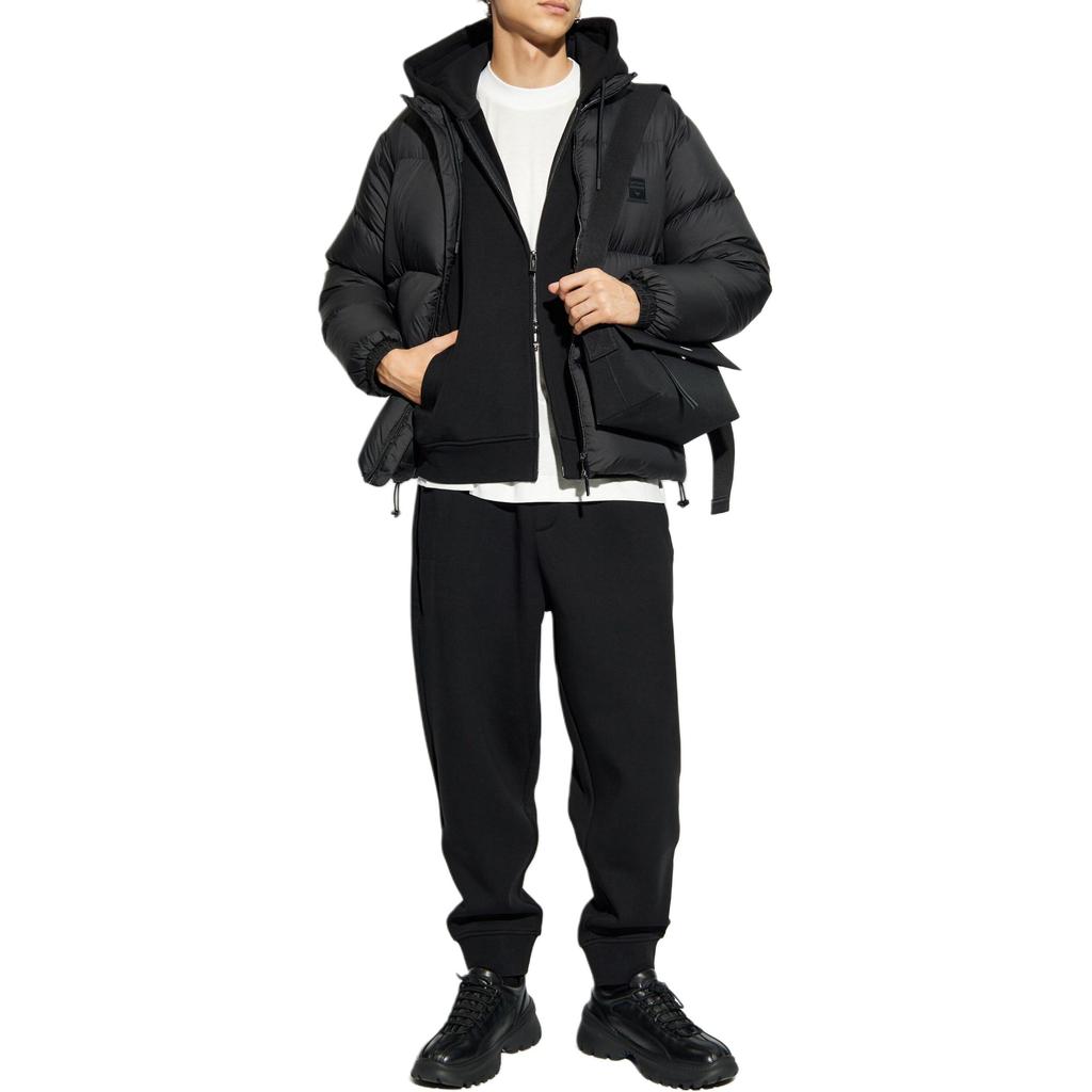 Emporio Armani FW24 Solid Color Elastic Waistband Cuffed Knit Joggers Men bottoms Black 6D1PL7-1JOTZ-0999