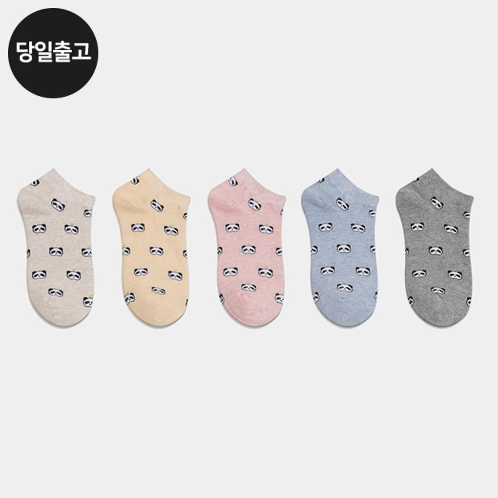 

PG Women s/Student Panda Pattern Ankle Socks (5 Pairs) Set Daily Sneakers Spring Socks