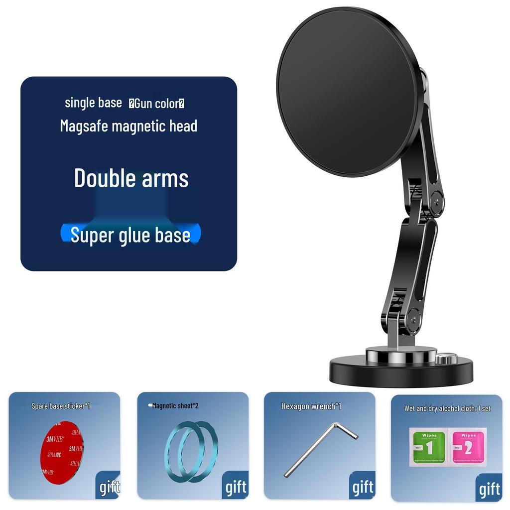 Foldable Magnetic Car Mount & Fast Charging Phone Holder with MagSafe Compatibility