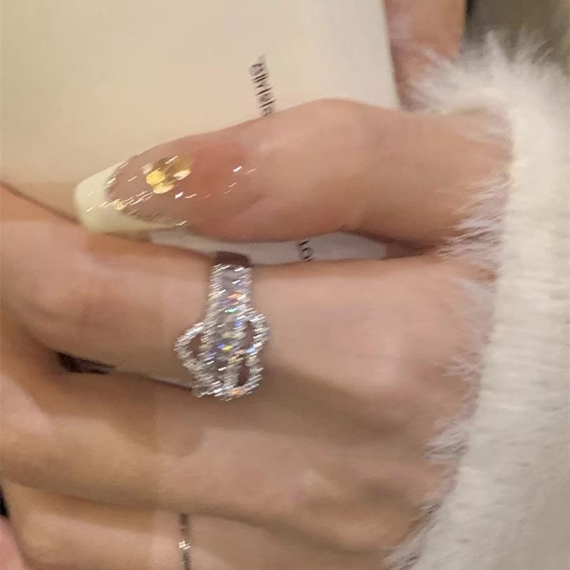 Elegant Adjustable Heart Shaped Zirconia Ring For Women Fashionable Fine Jewelry