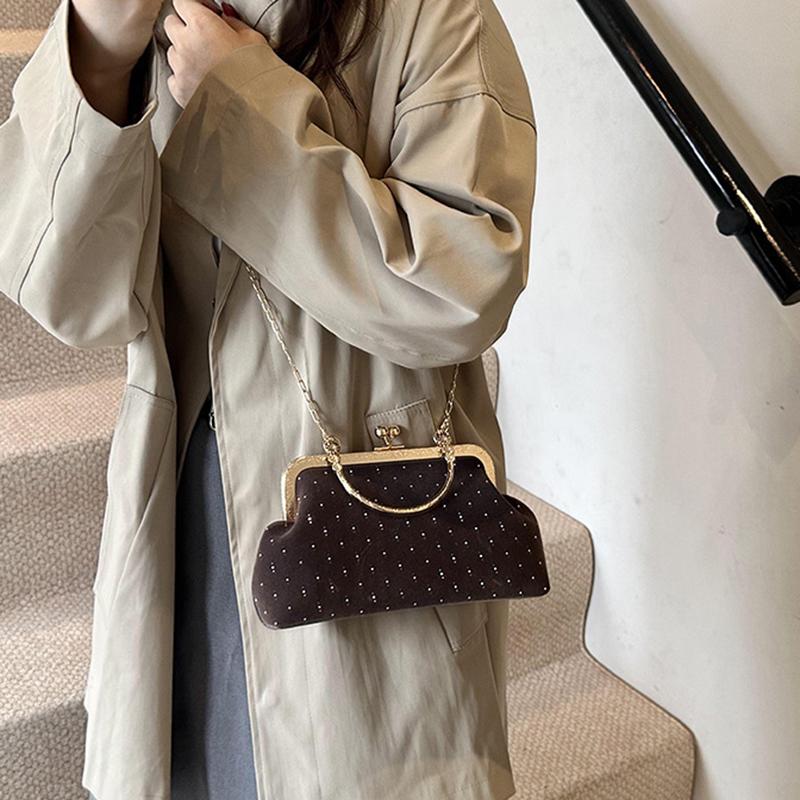 Luxury Design Women's Evening Clutch Purse Dinner Party Ladies Small Clip Shoulder Bag Handbags Retro Female Chain Crossbody Bag KTB