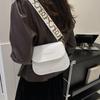 Simple PU Leather Saddle Shoulder Bags Solid Color Crossbody Bag Wide Strap Flap Purse and Handbag For Women Girls AVE