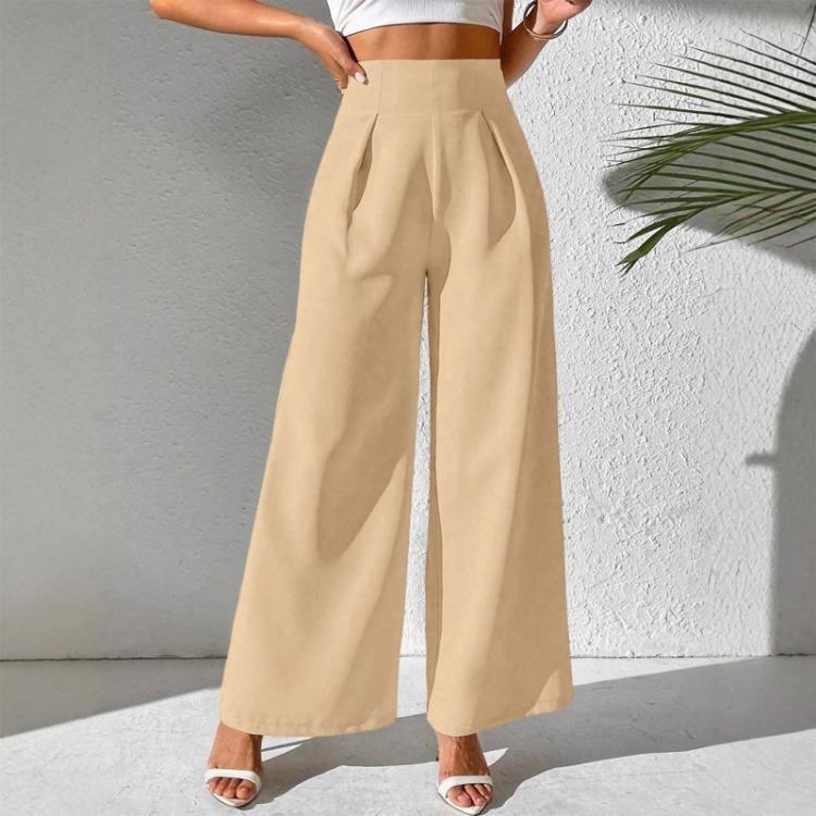 Women Fashion Casual Trousers High Waisted Wide Leg Pants