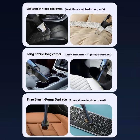 Car Vacuum Cleaner Wireless USB Charging Long Battery Life Washable Filter Powerful