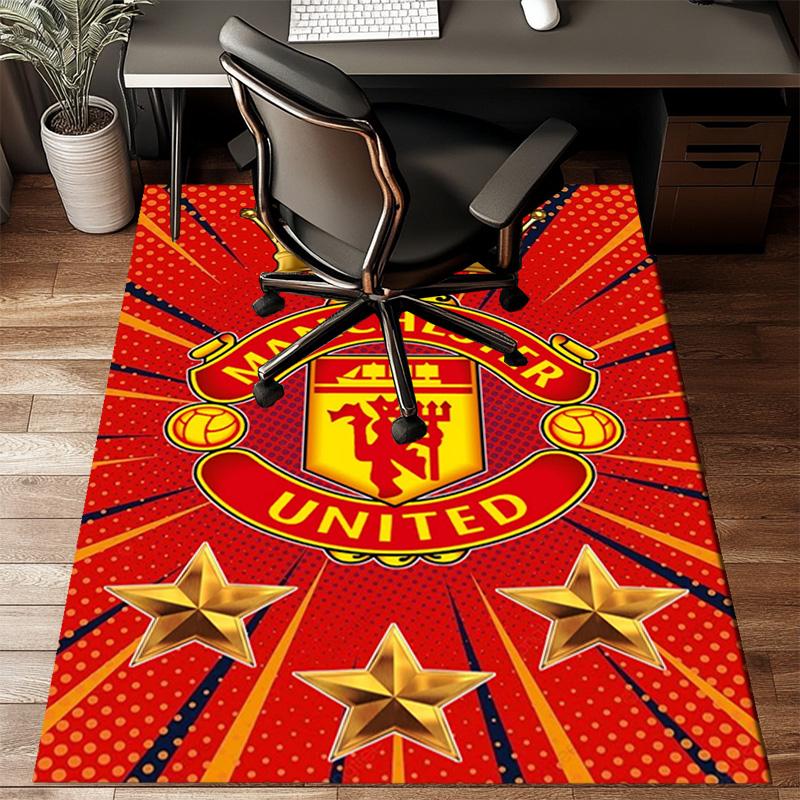 Manchester United Crest Rug Game Carpet, Floor Mat for Bedroom Living Room Entryway Rug, Home Decor Idea Gift for Christmas birthday