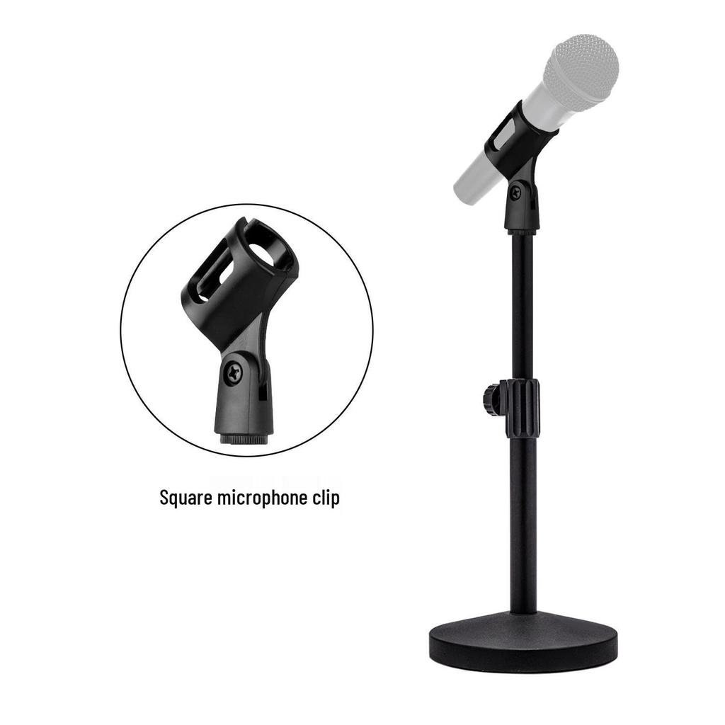 Adjustable Metal Desktop Microphone Stand with Weighted Round Base for Conference, Broadcast & Performance