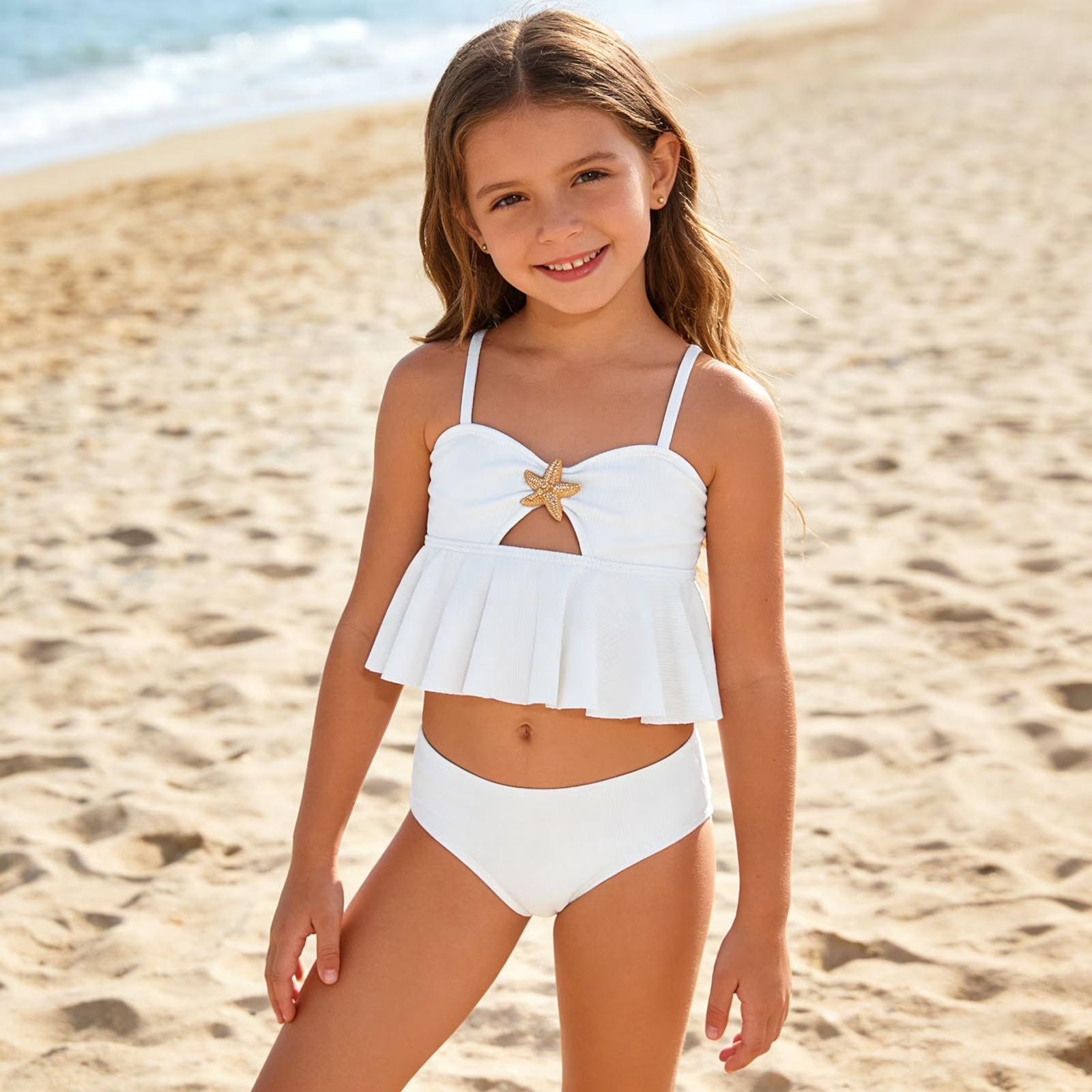 Meiteņu divdaļīgs peldkostīms Tankini tops ar