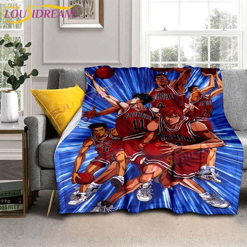 SLAM DUNK Blankets Slam Dunk Sakuraqi Flannel Blankets 3D Cartoon Throw Blankets for Bedroom Sofa Travel Camping Warm Blankets