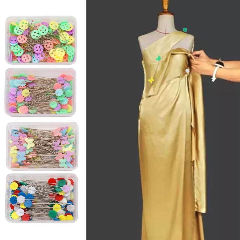 Flower Head Pins Sewing Pins Flat Head Straight Pins Quilting Pins Sewing Patchwork Needle for Sewing Projects