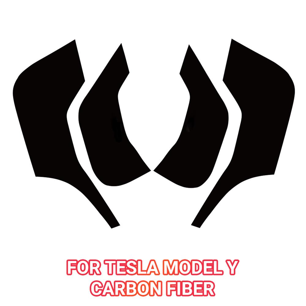 Door Anti-Kick Pad carbon fiber Protector Stickers For Tesla Model 3 Model Y Accessories Car-styling