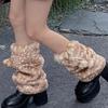 New Winter Faux Fur Plush Deer Leg Warmers Kawaii Furry Boots Socks Cover Punk High Boots Socks Performance Costume Leg Warmers
