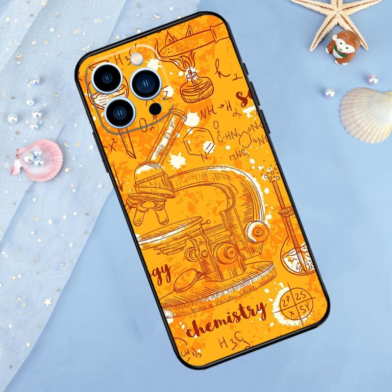 Vintage Seamless Chemistry Laboratory Phone Case For iPhone 15 16 Pro Max 13 11 12 14 Pro Max XR XS X 7 8 Plus 12 13 Mini Cover