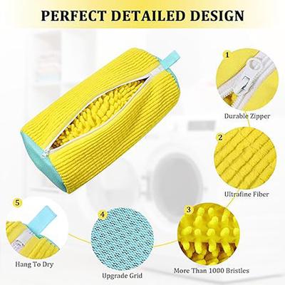 Wash Bag Padded Net Laundry Shoes Protector Fluffy Fibers Polyester Washing Shoes Machine Friendly Laundry Bag Drying Bags