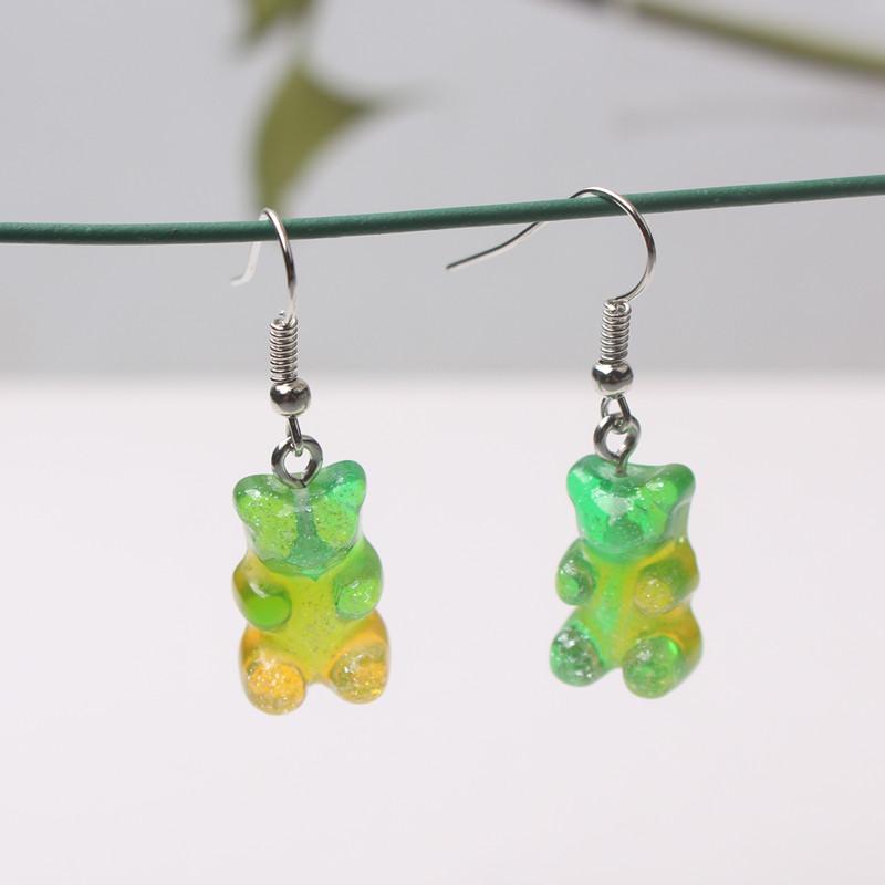 Cute Acrylic Pendants Hook Earrings Sequins Beer Bottle Women Dangle Earrings Korean Fashion Bear Small Earrings Pendientes