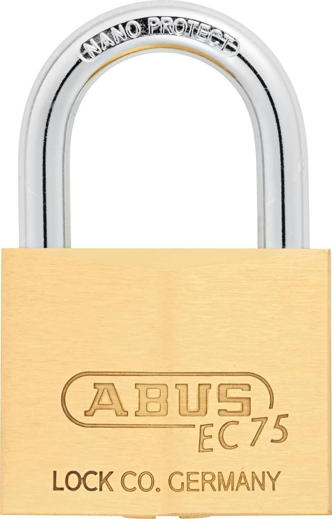 ABUS Messing Vorhängeschloss KD Vertiefung Lose Nummer EC75/50 Zylinder,