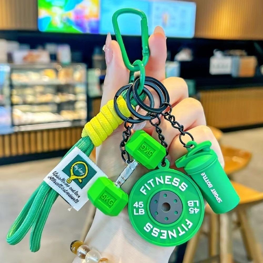 Simulation Style Dopamine Plates Keychain with Buckle Bag Charm New Fitness Series Pendant