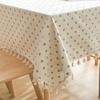 Blue Daisy Printed Rural Cotton Linen Tablecloth With Fringed Lace Home Coffee Pendant Tea Table Pad Meal Cloth