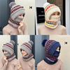 Knitted Winter Hat With Face Mask And Ear Cover For Women And Girls