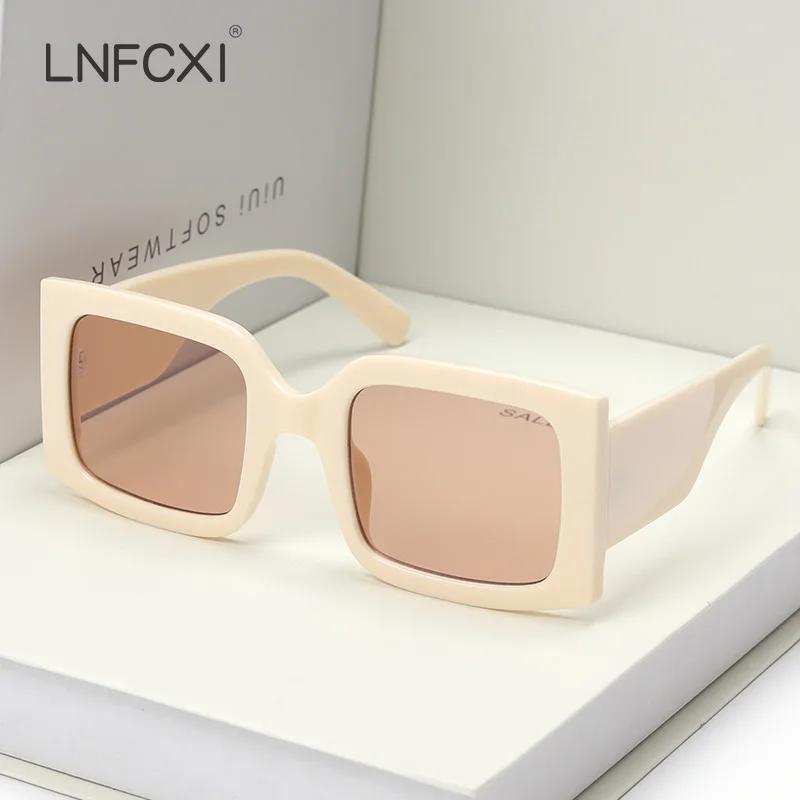 

Beige Vintage Rectangle Women Sunglasses Ins Popular Fashion Blue Light Tea Eyewear Men Trending Sun Glasses Shades UV400 1