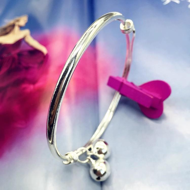 New small fresh bell anklet, silver fashion anklet, girls glossy simple and versatile temperament anklet