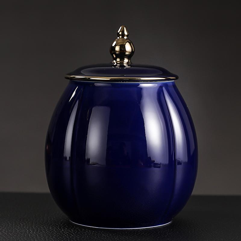 Plating Ceramic Jar with Lid Porcelain Sealed Coffee Tea Jar Porcelain Painted Gold Storage Jar Bottle Container Home Decoration