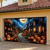 1pc 2D Flat Halloween Banner Background - with Jack-O-Lantern, for Outdoor Celebrations, No Power Required——sym
