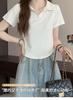 High end small lapel short-sleeved women's T-shirt