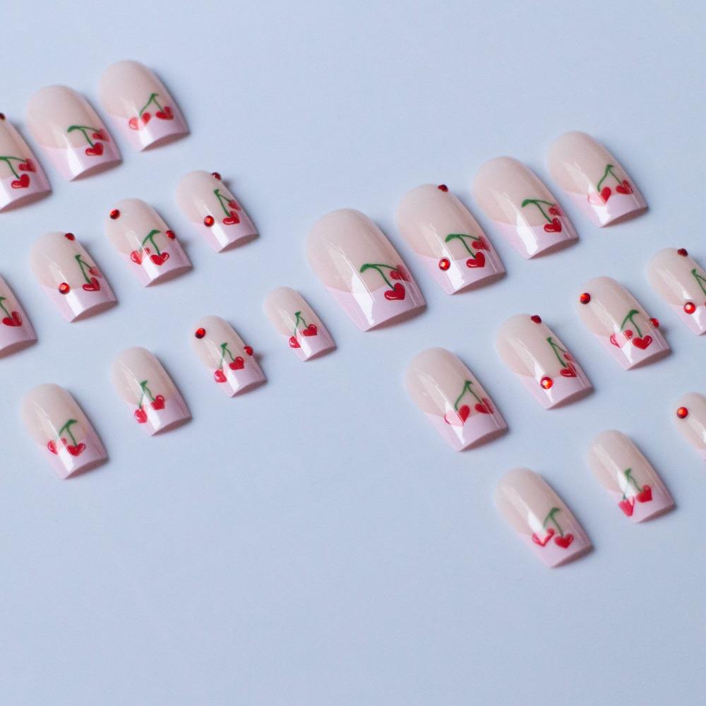 Short T-Shaped False Nail Square Head Ballerina False Nail Waterproof French Fake Nails  Women
