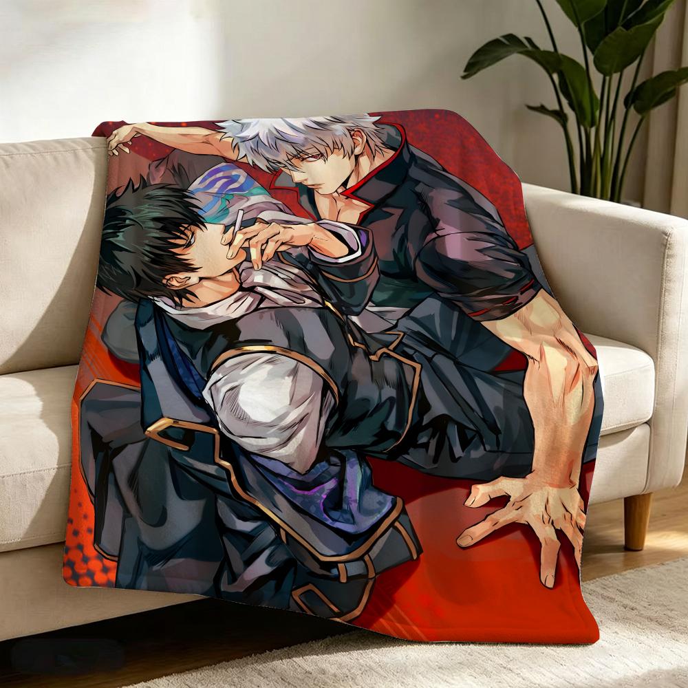 Anime G-Gintama Throw Soft Warm Flannel Throw Blanket, Multi-use for Sofa Bed Office Nap