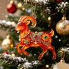 Acrylic Car Goat Pendant 2D Flat Car Rearview Mirror Keychain  Christmas Decor