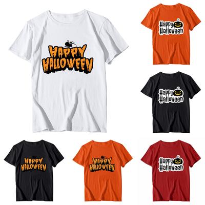 Women's Halloween Printed Round Neck Short Sleeve Loose Casual T-Shirt