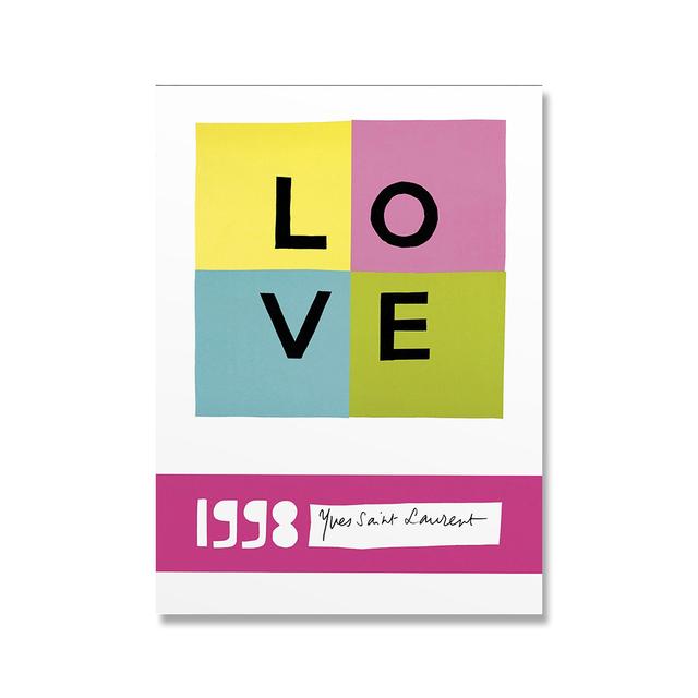 Nordic Style Modern Love Exhibition Poster Wall Art  Canvas Painting Simple Love Living Room Home Decoration Painting No Frame