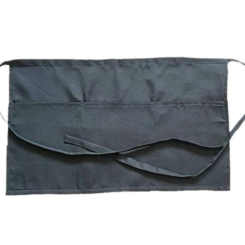 Half Apron Professional Kitchen Staff Stain Resistant with 3 Pocket Waist Apron For Cooking Serving