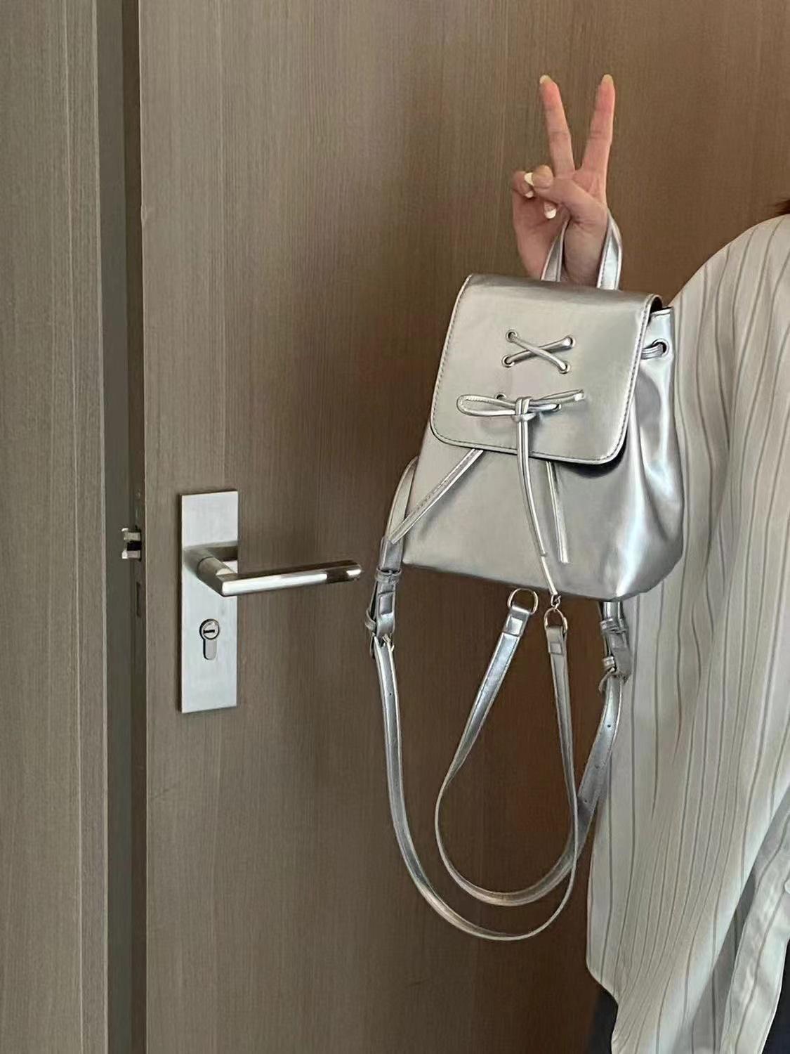 Шикарный женский рюкзак в балетном стиле с дизайном в стиле принцессы и колледжа серебряный