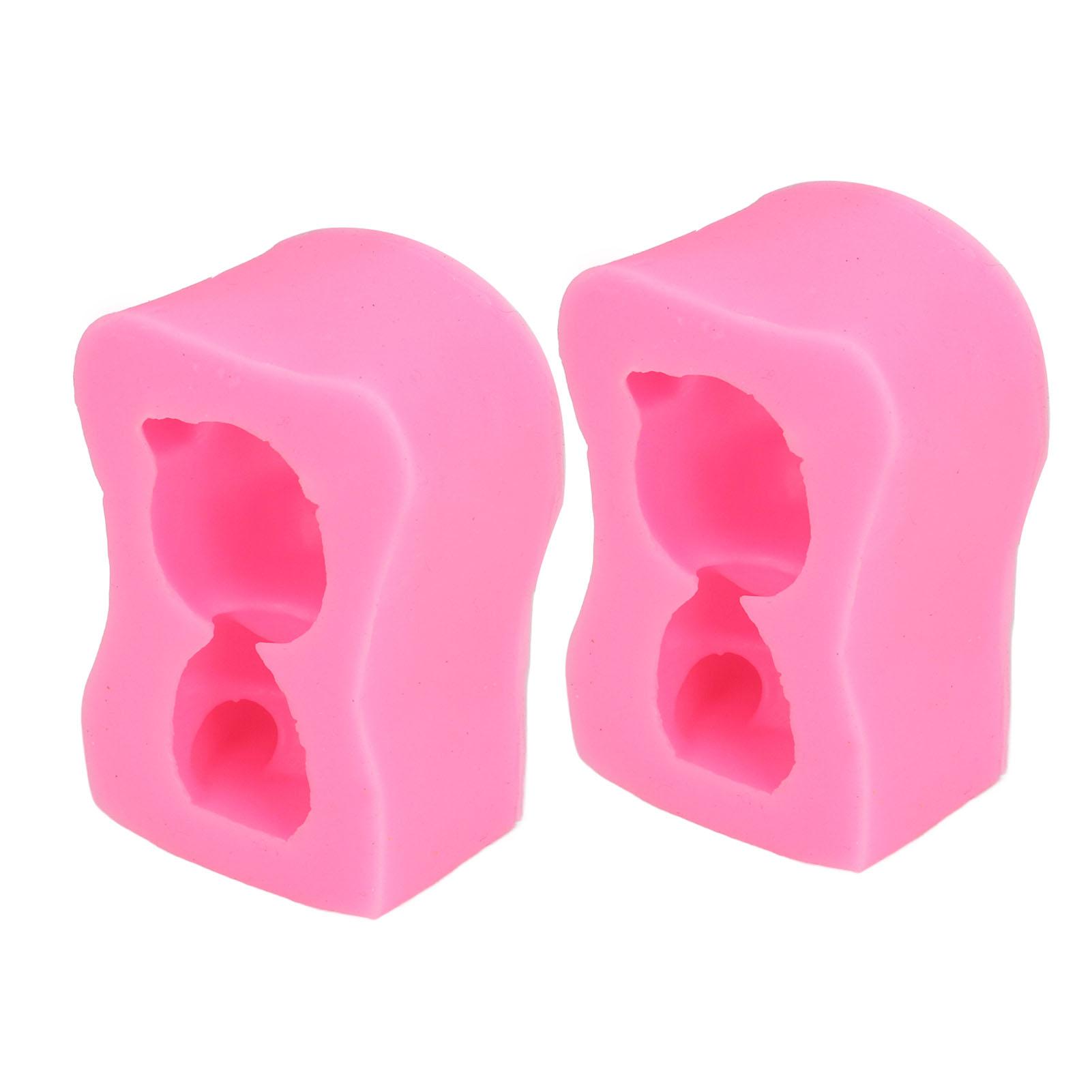 

2pcs Bear Mold Pink DIY Interesting Cute Elegant Style Soft Washable Convenient Practical Cooking Supplies for Cake Ice