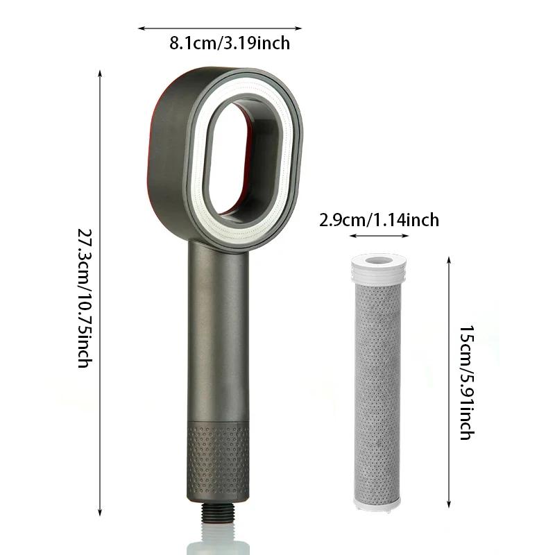Filtered High Pressure Shower Head, Water Saving Design, Purifies Shower Water, Practical Bathroom Accessory