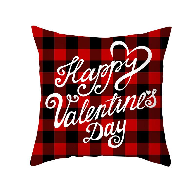 Red Cartoon Love Valentine's Day Home Pillow Car Waist Support Cushion Sofa Cushion Pillow Cover