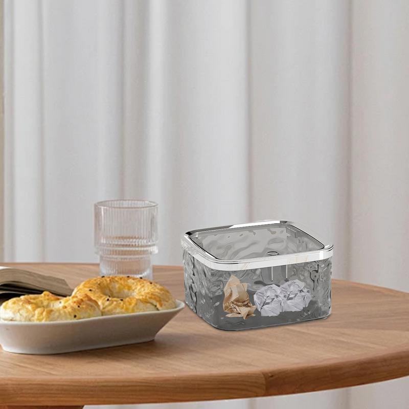 Desktop Garbage Can Car Waste Basket Miniature Trash Can Wastebasket With Pop-Up Lid Trash Can Waste Bins For Bedroom Bathroom 10L