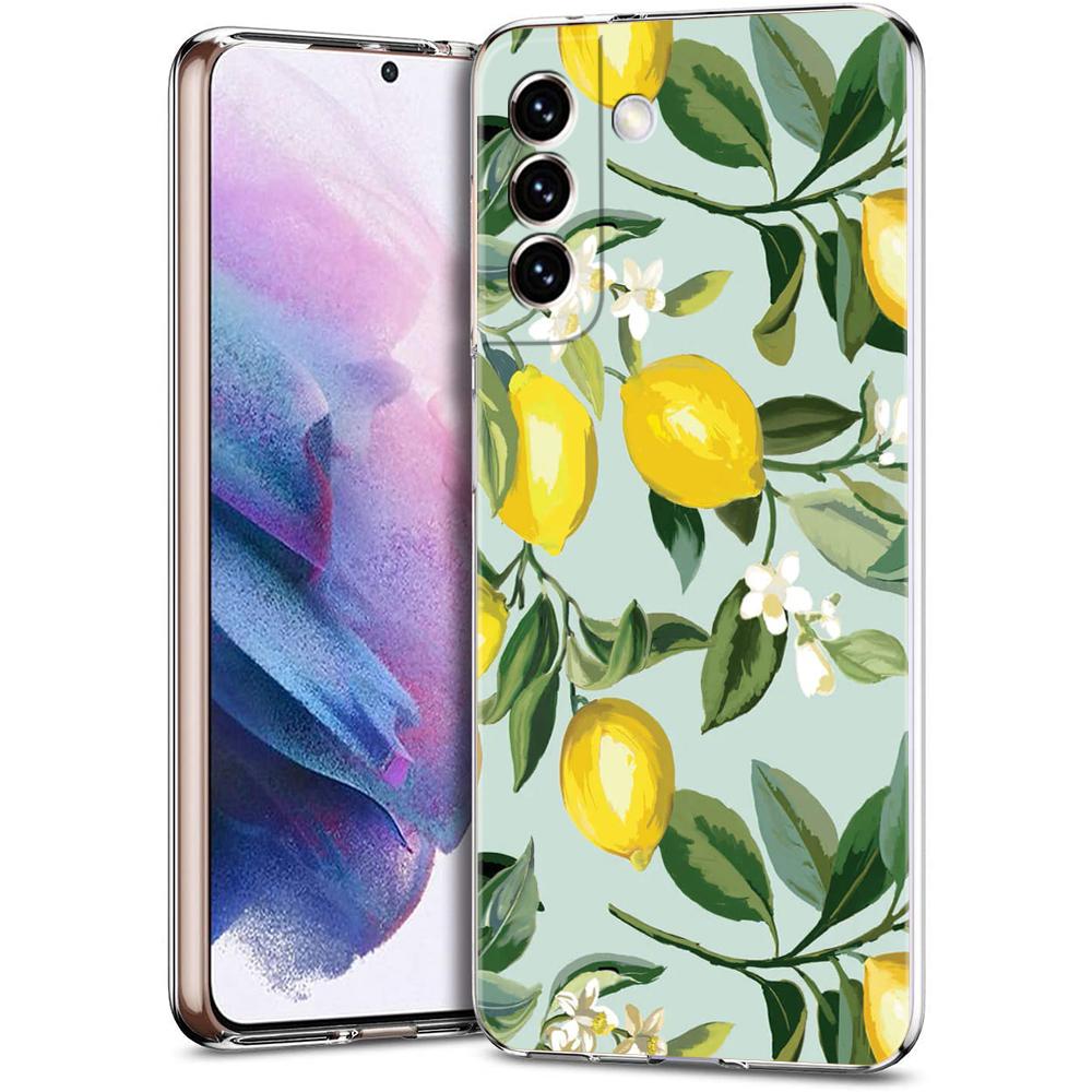 Mediterranean Lemon Case for Samsung Galaxy S24 S23 S22 S20 S21 FE Ultra S24 S23 S10 S10E S9 S8 Plus 5G Transparent Phone Shell