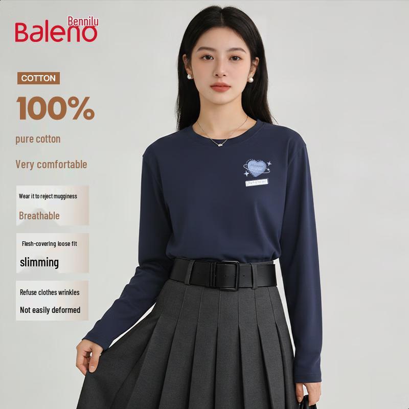 Baleno Women's Pure Cotton Long Sleeve T-Shirt